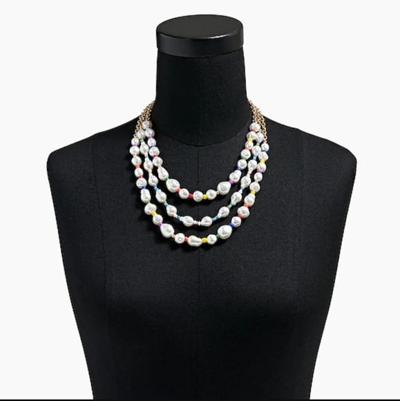 J.Crew 3 Layer Pearl Necklace - Picture 2 of 3